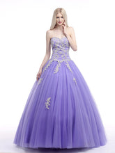Lavender Strapless Princess Ball Gown Formal Dress